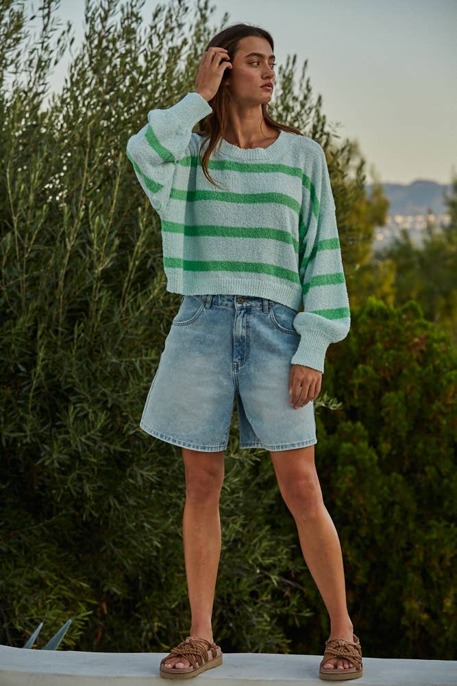 Light Green Stripe Sweater