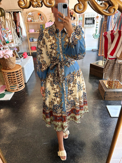 Paisley Button Dress