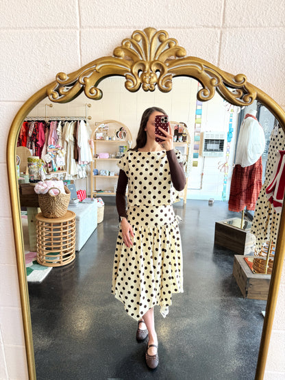 Chocolate Polka Dot Set Skirt