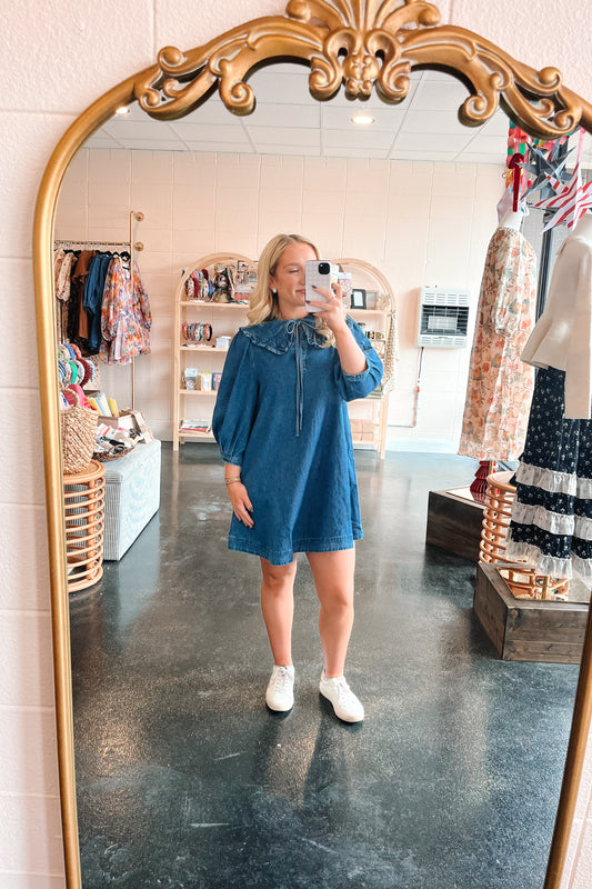 Collar Denim Dress