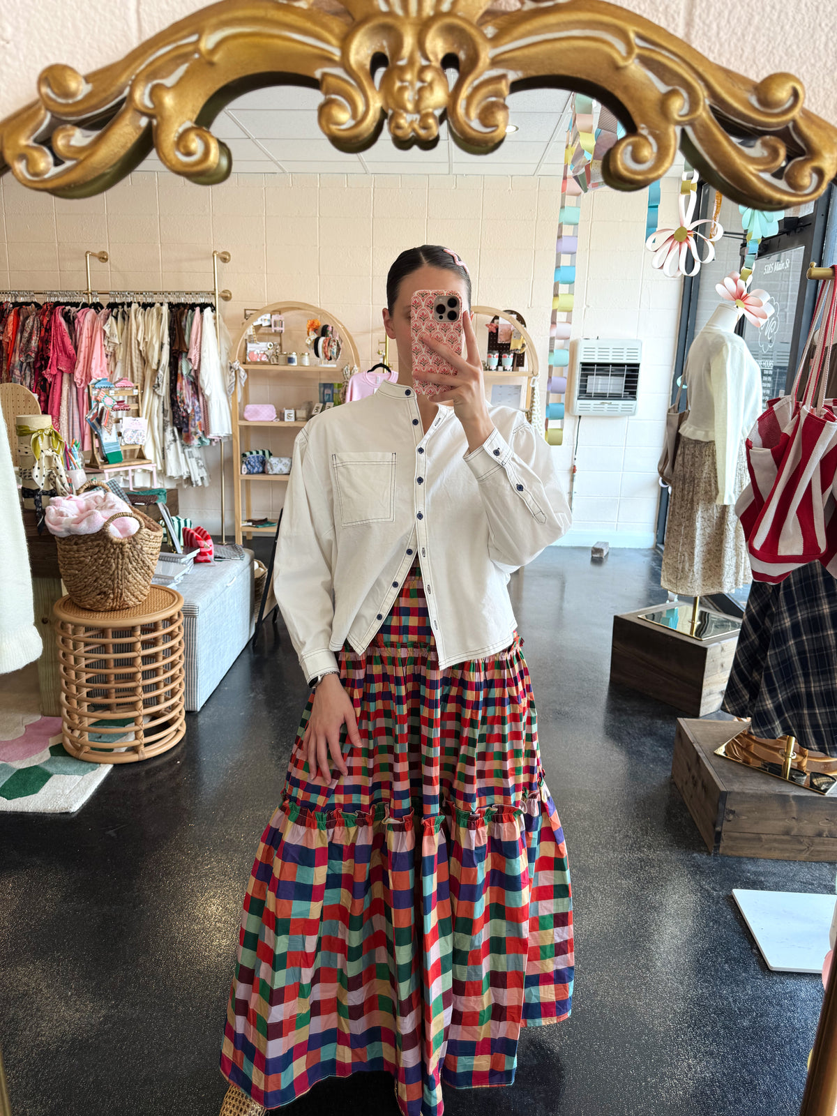 Smocked Color Block Dress
