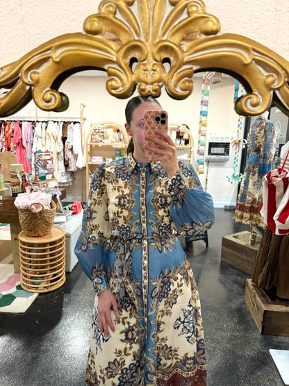 Paisley Button Dress