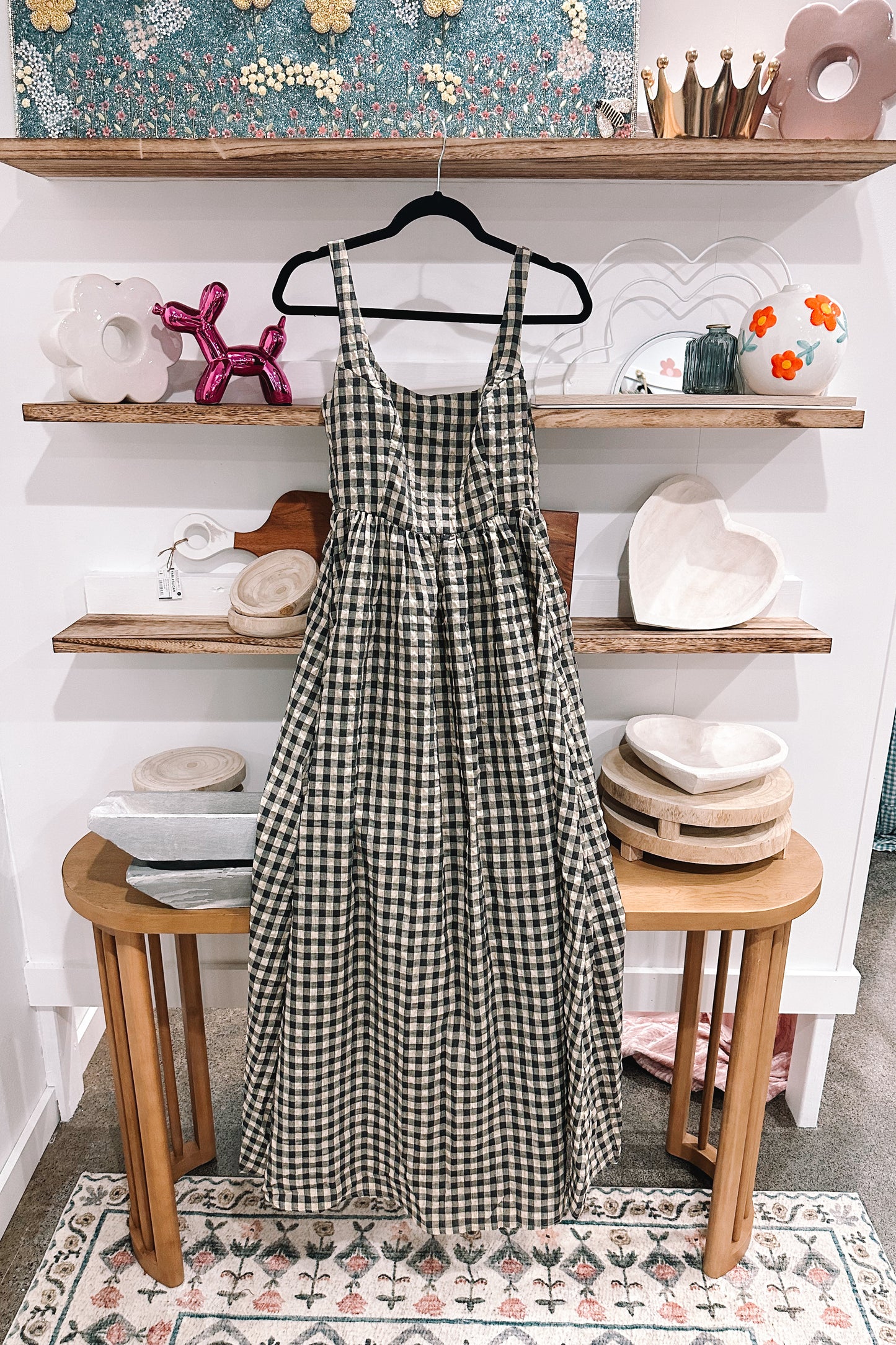 Natural Gingham Dress