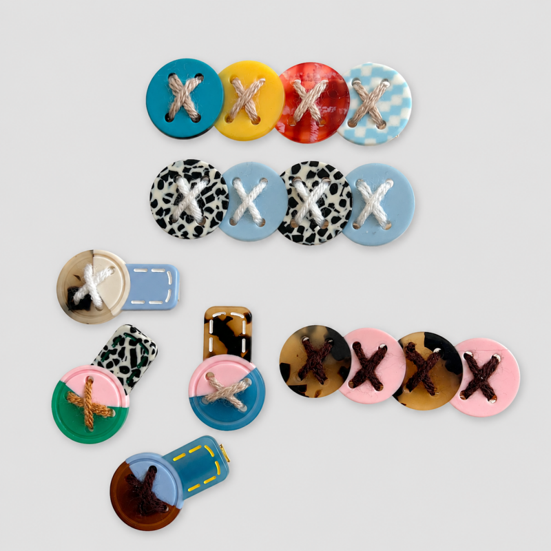 Button Hair Clips