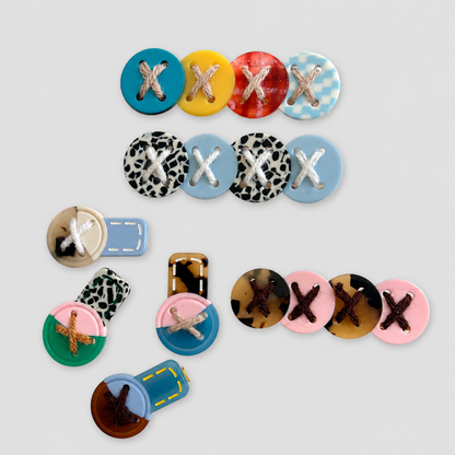 Button Hair Clips