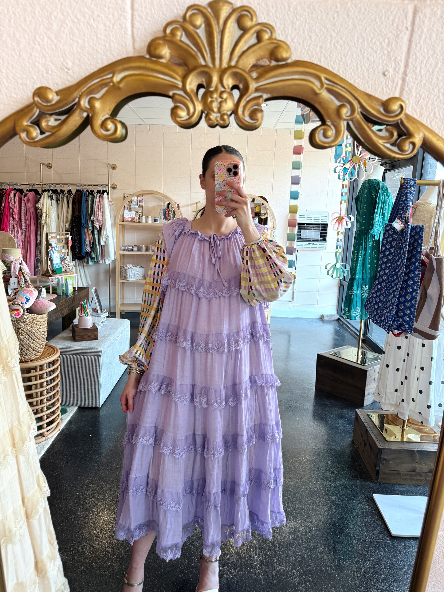 Ruffled Lace Tiered Dress