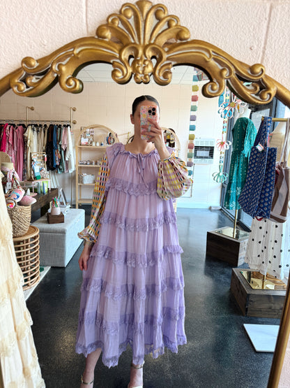 Ruffled Lace Tiered Dress