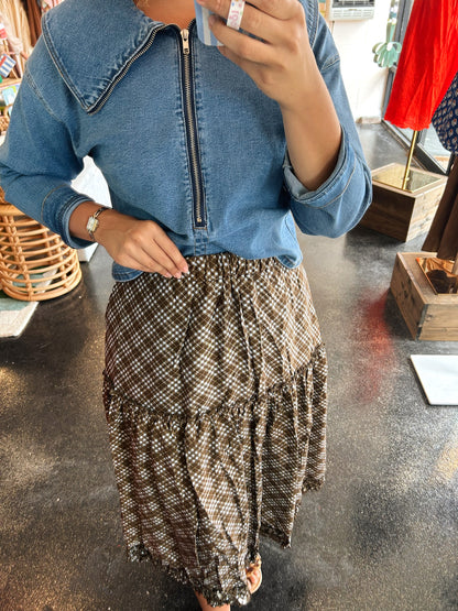 Plaid Tiered Skirt