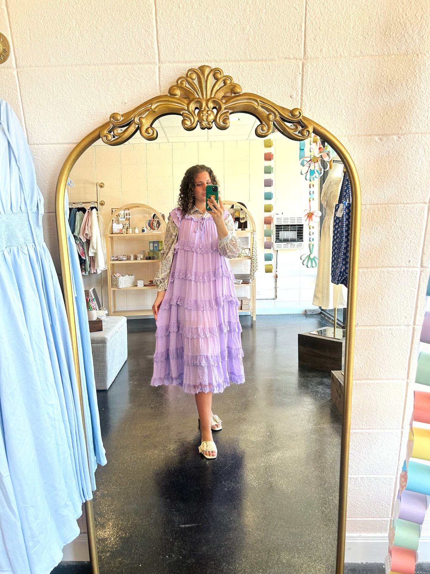 Ruffled Lace Tiered Dress