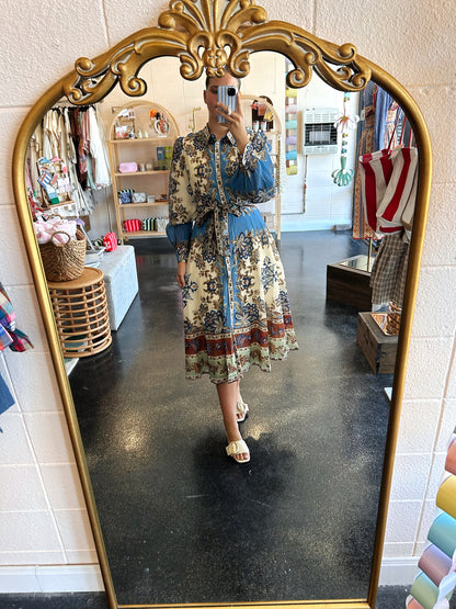 Paisley Button Dress