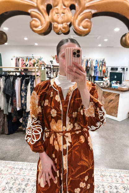 Brown Detail Dress