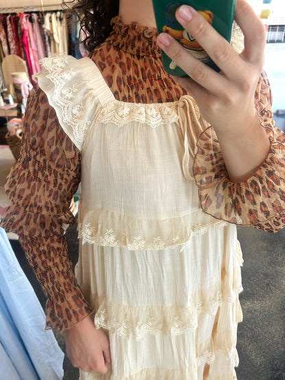 Ruffled Lace Tiered Dress