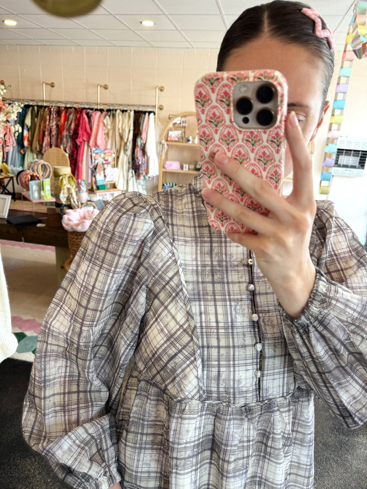 Sparkle Plaid Dress
