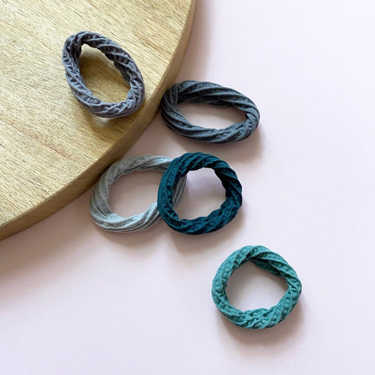 Shades of Blue Hair Ties