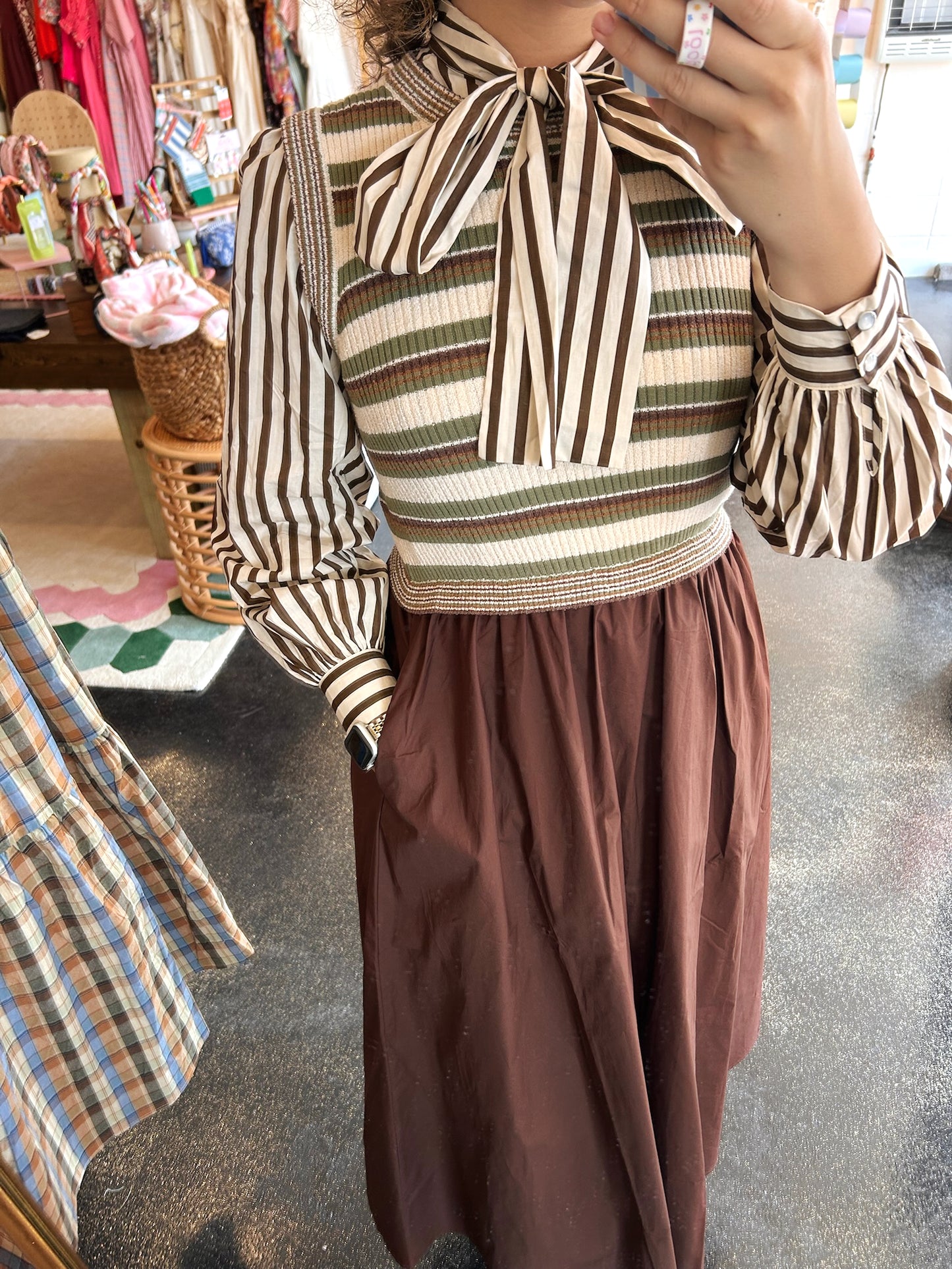 Striped Bow Blouse