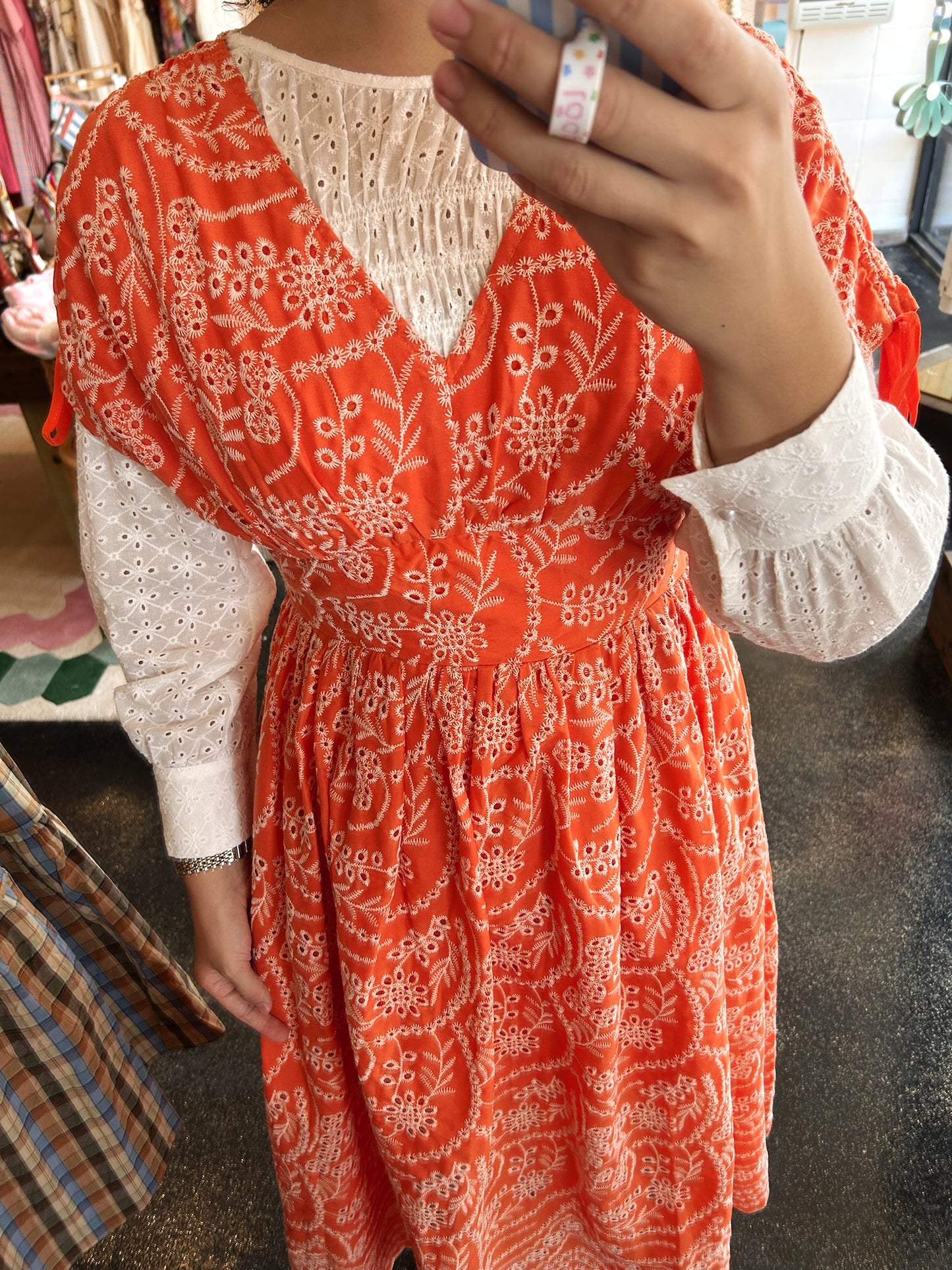 Eyelet Adjustable Tie Dress