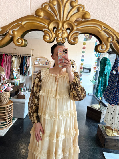 Ruffled Lace Tiered Dress