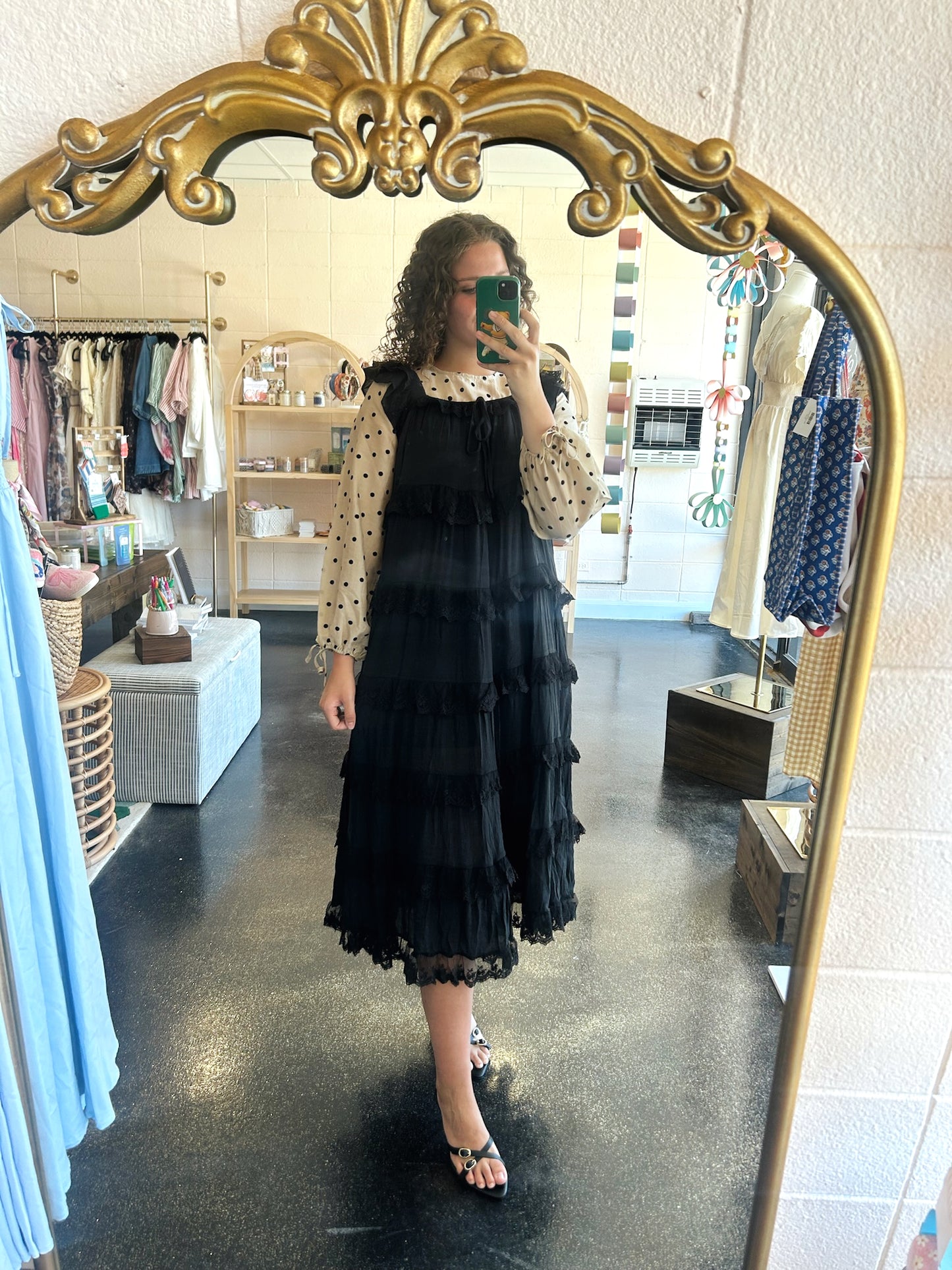 Ruffled Lace Tiered Dress