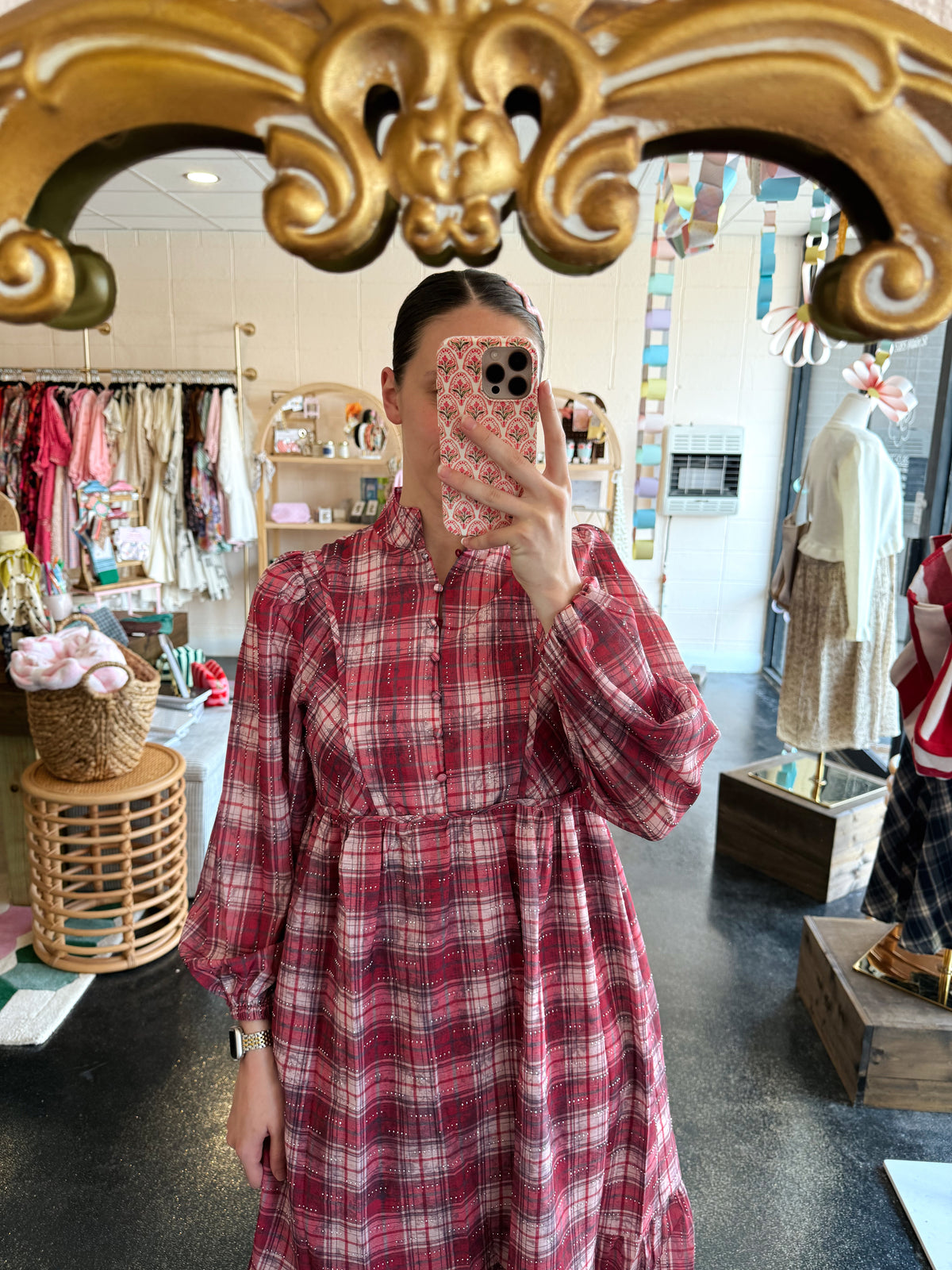 Sparkle Plaid Dress