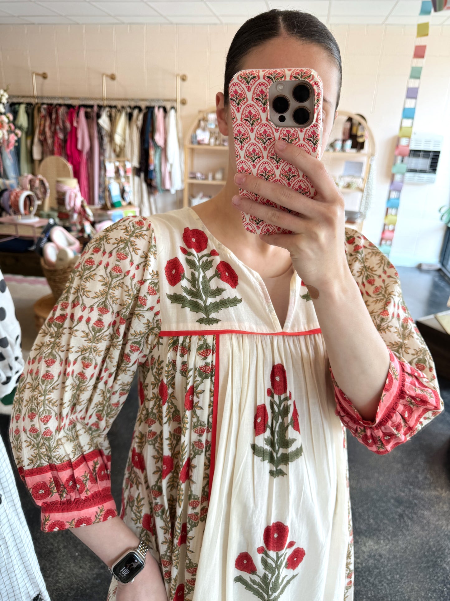 Cream Multi Dress