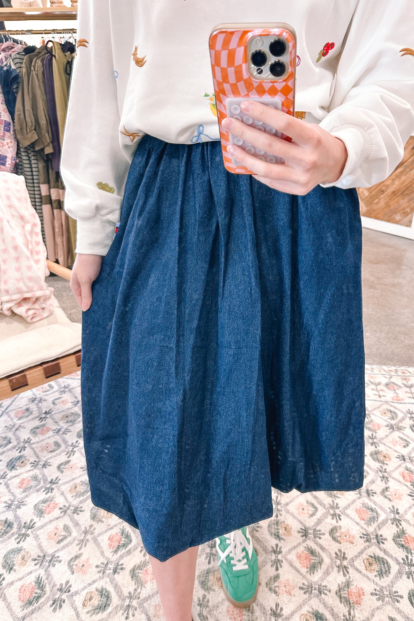 Denim Bubble Skirt