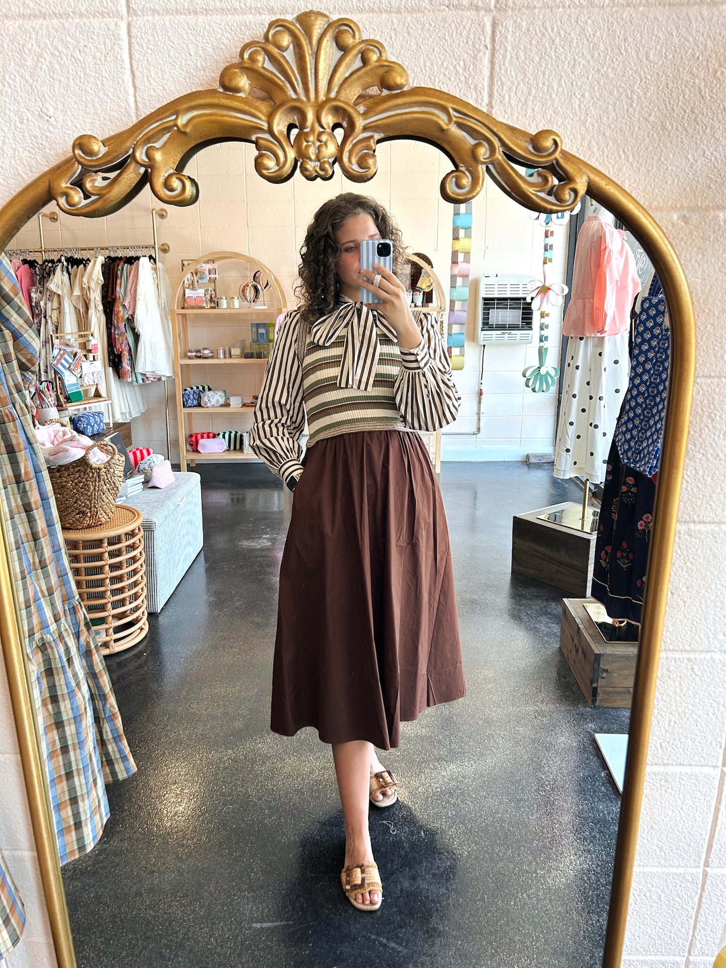 Stripe Mix Media Dress
