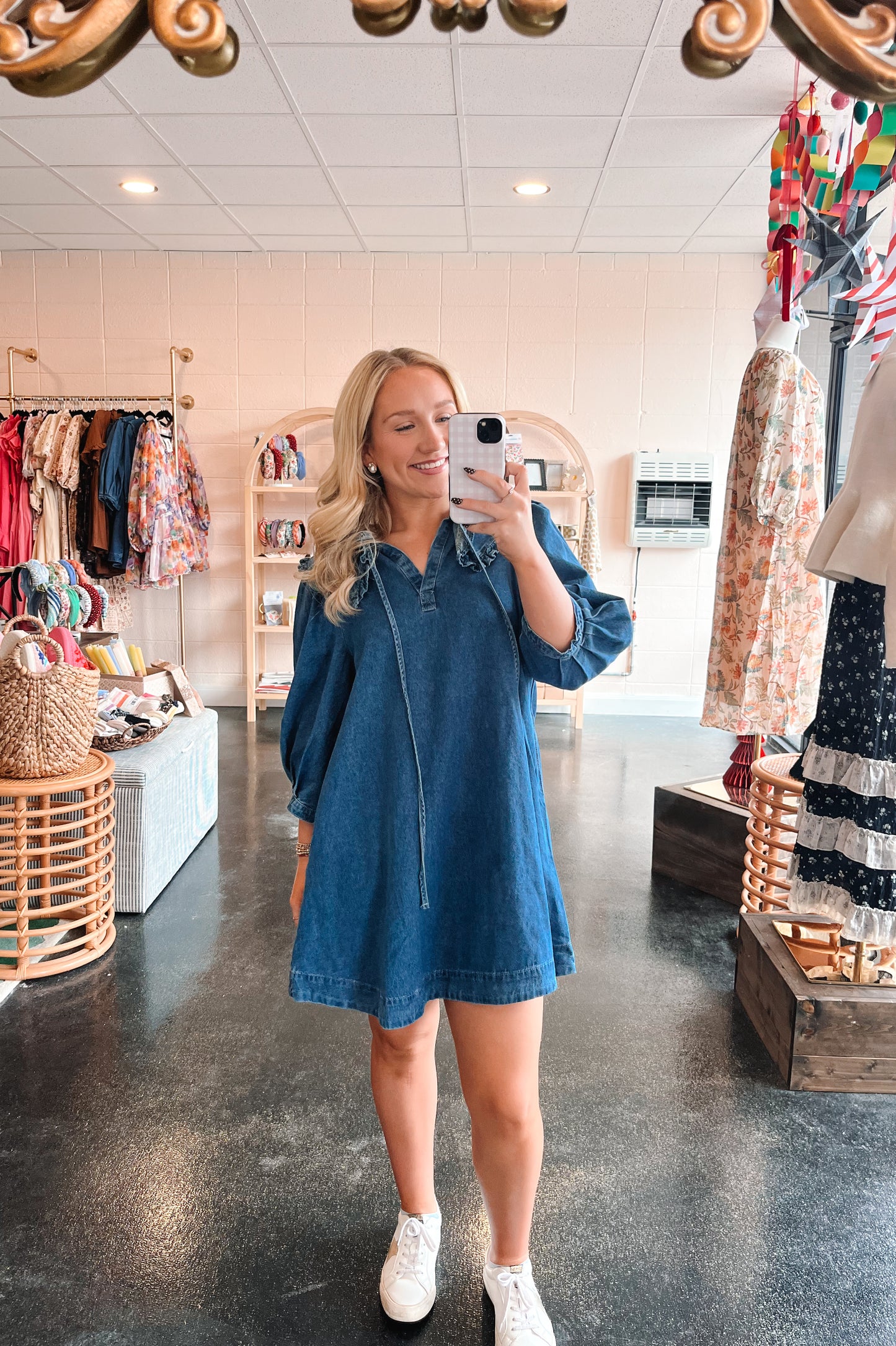 Collar Denim Dress