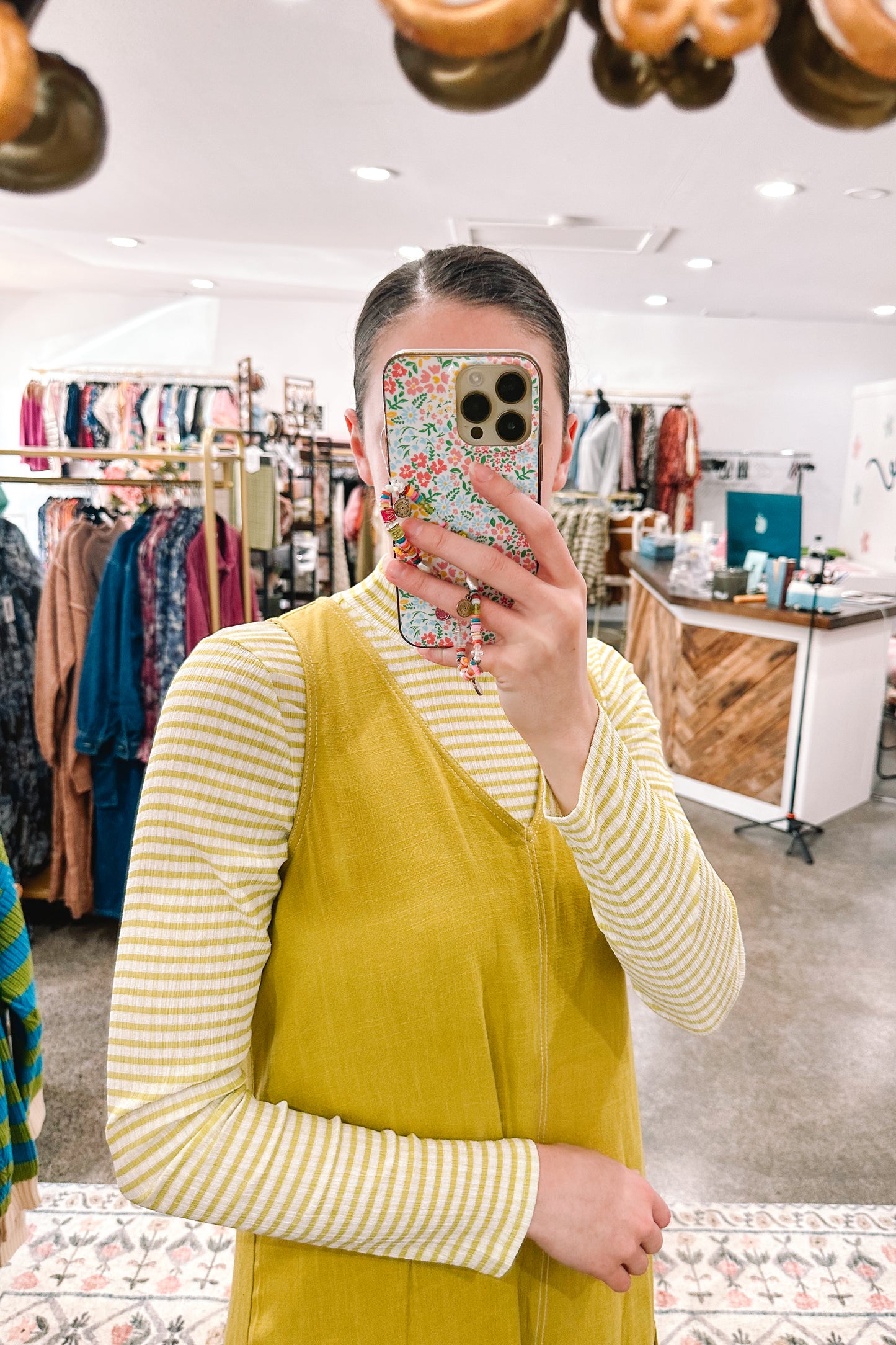 Lime/White Mockneck Top