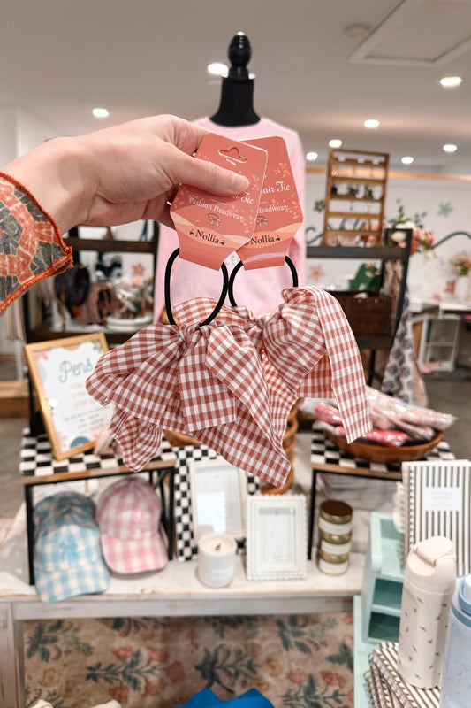 Checkered Ribbon Hair Tie