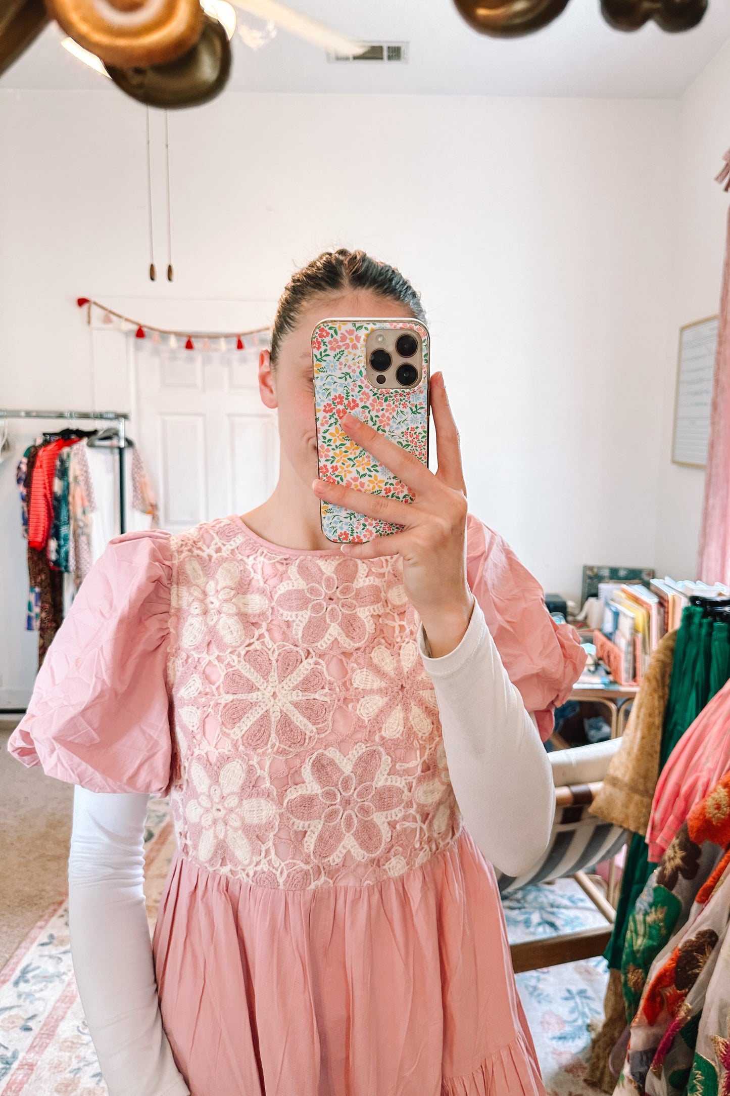 Once Upon A Floral Dress in Pink - SMALL