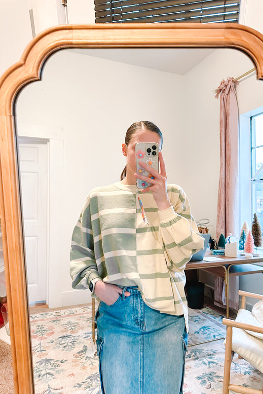 Slouchy Sage Sweater Top