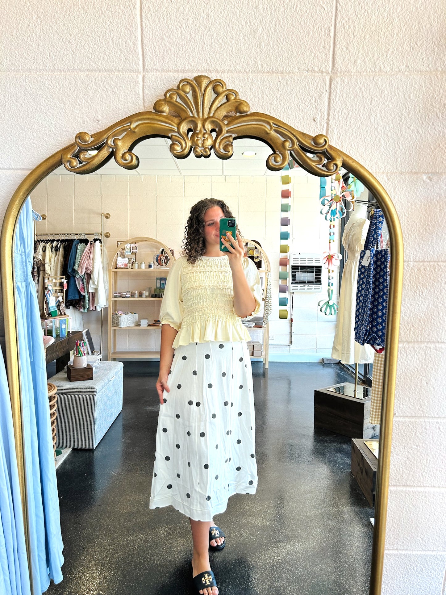 Polka Dot Denim Dress
