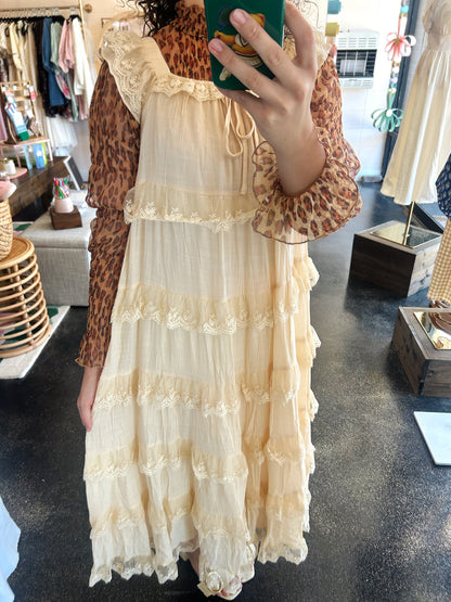 Ruffled Lace Tiered Dress