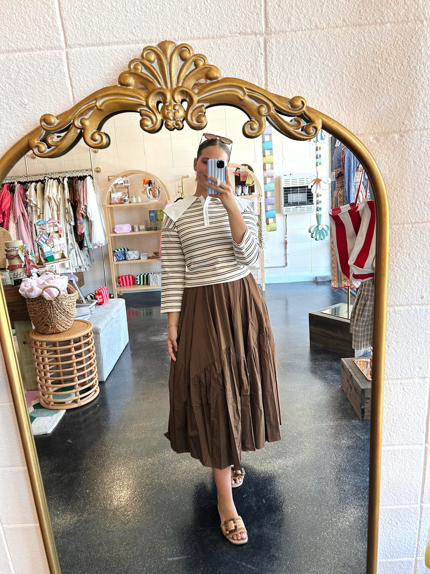 Cocoa Striped Knit Top