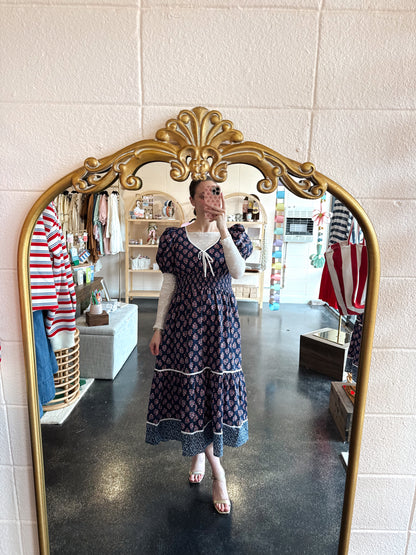 Navy Floral Dress