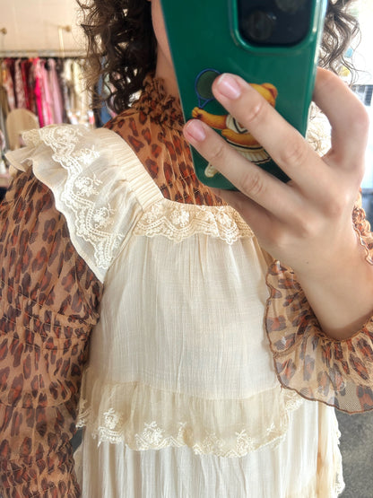 Ruffled Lace Tiered Dress