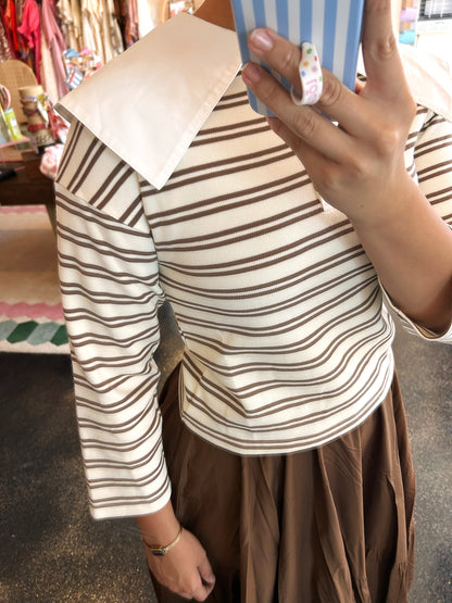 Cocoa Striped Knit Top