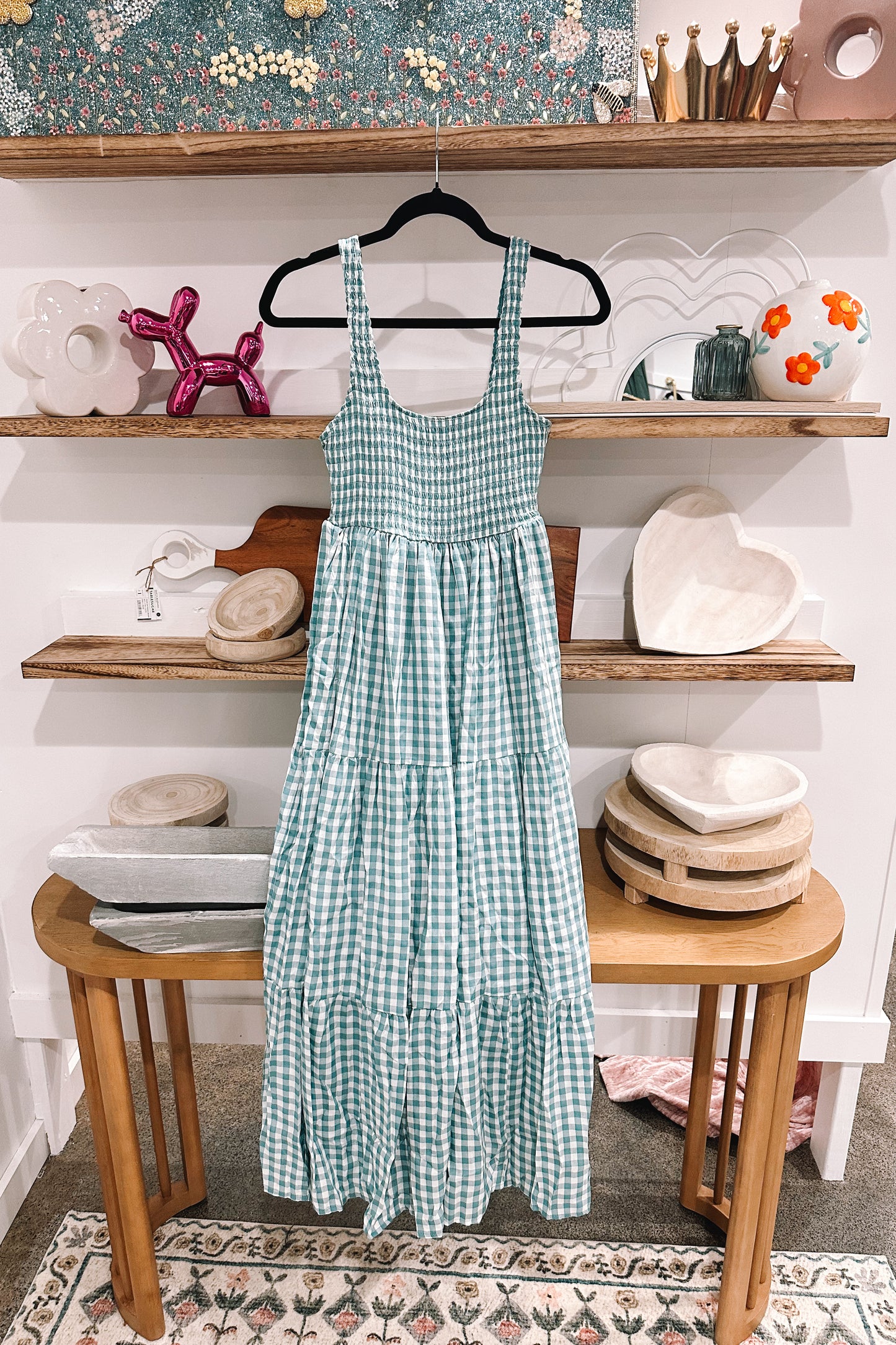 Dusty Blue Gingham Dress