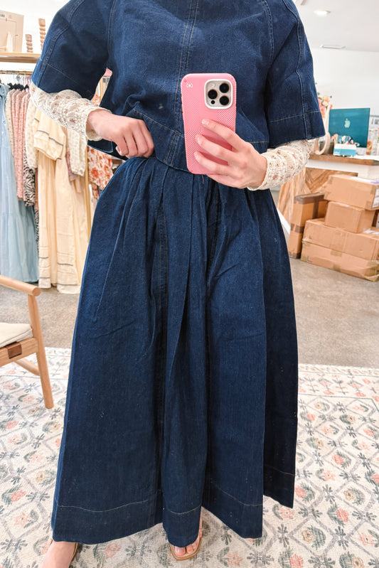 Denim Casual Times Set Skirt