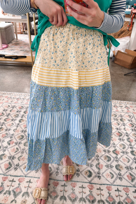 Sky Floral Skirt