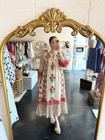Cream Multi Dress
