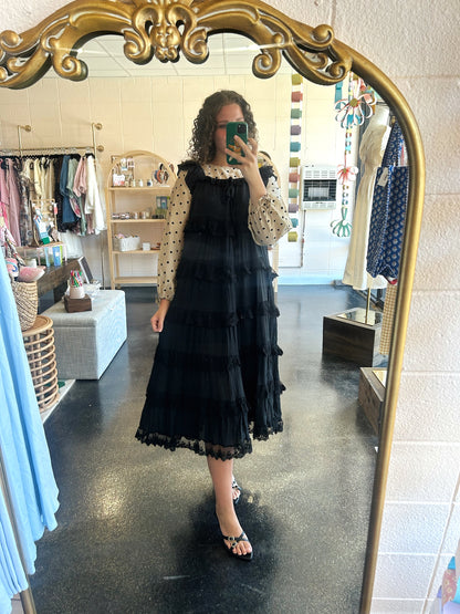 Ruffled Lace Tiered Dress