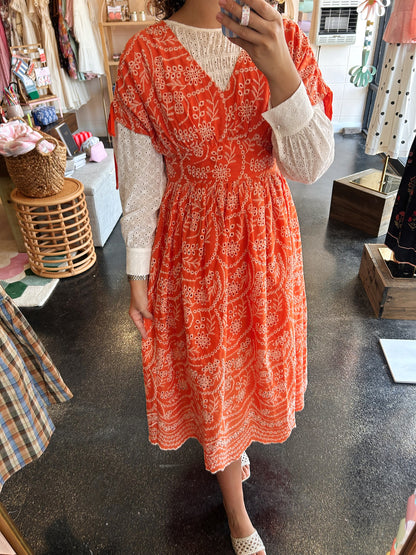 Eyelet Adjustable Tie Dress