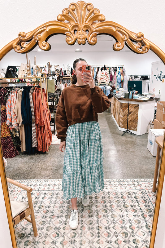 Dusty Blue Gingham Dress