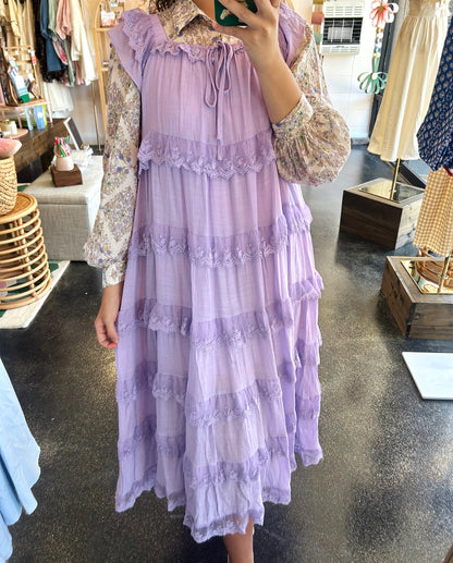 Ruffled Lace Tiered Dress