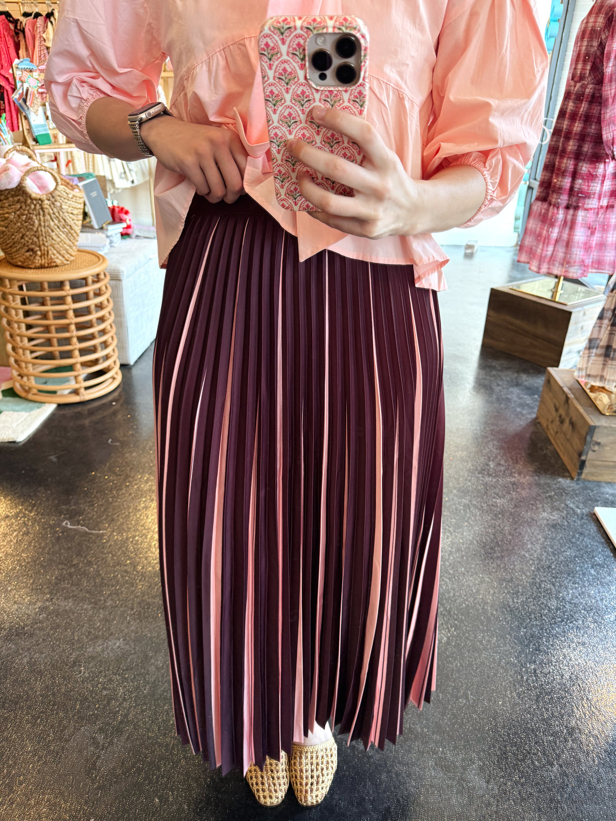 Two Tone Pleated Skirt