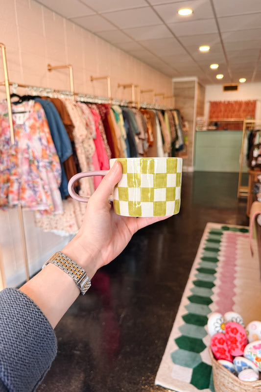 Green Check Mug