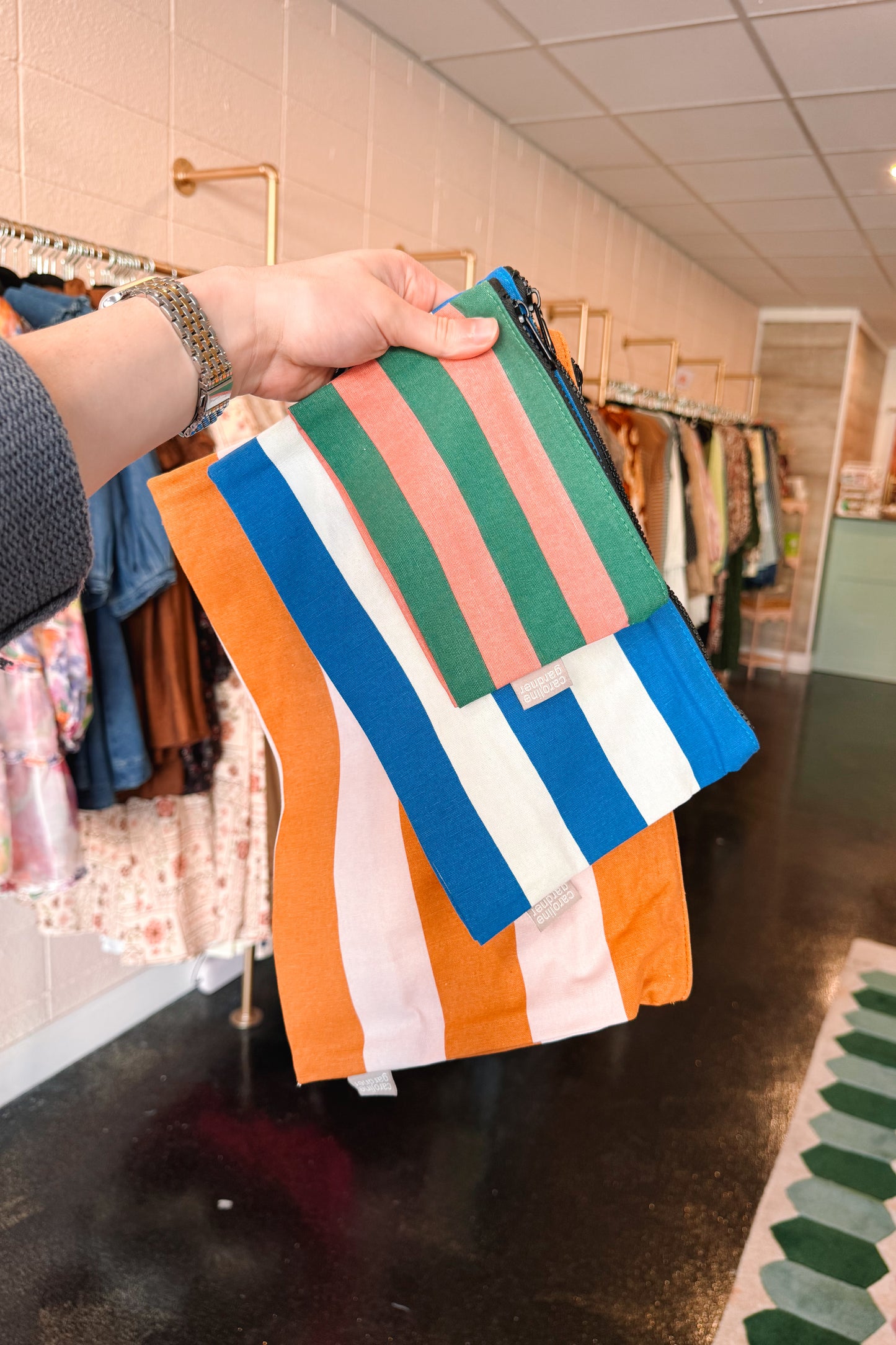 Stripe Travel Pouches