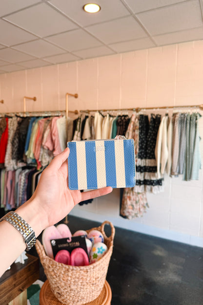 Blue/Cream Stripe Cardholder