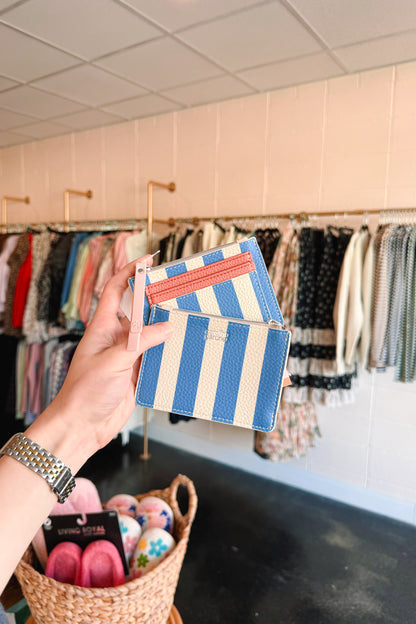 Blue/Cream Stripe Cardholder